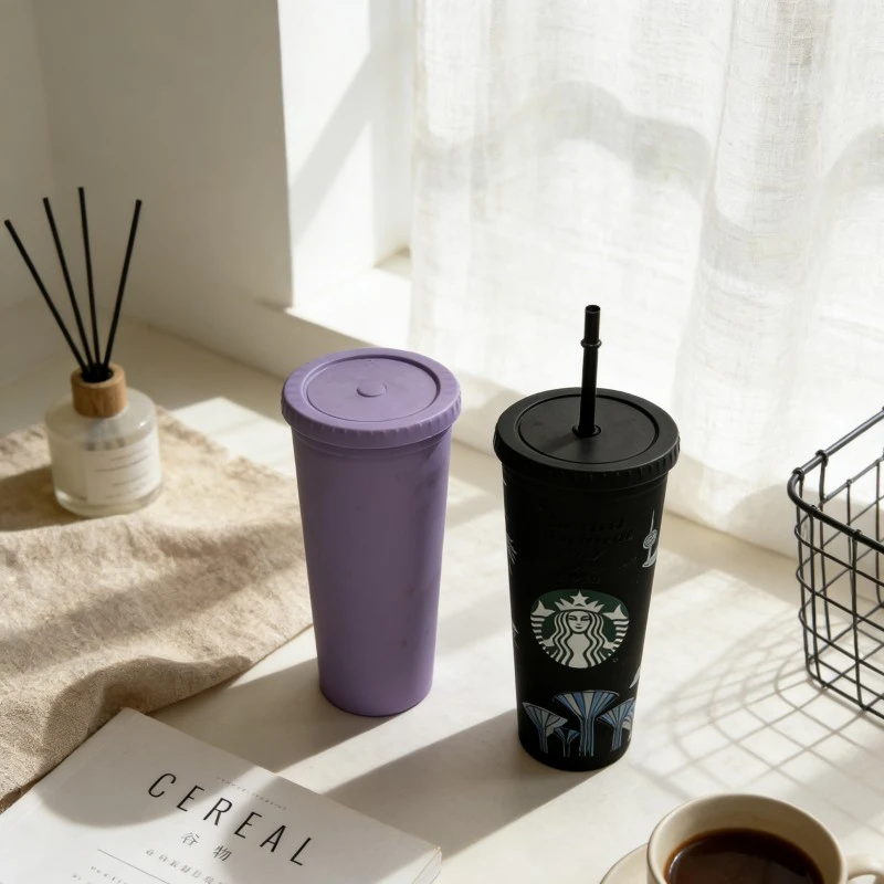 Matte Purple Reusable Plastic Tumbler