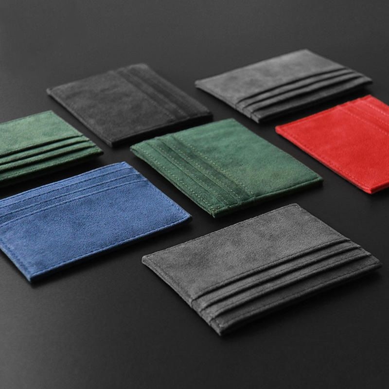 Suede Card Holder Slim กระเป๋าสตางค์บัตรเครดิต