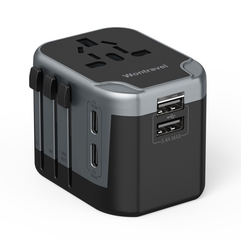 Universal All‑in‑One International Travel Adapter สำหรับการใช้งานทั่วโลก